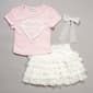 Girls (7-12) Tween Diva Ciao Bella Tee w/ Lace Skort Set - image 2