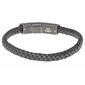 Mens Lynx Black Braided Leather Bracelet - image 2