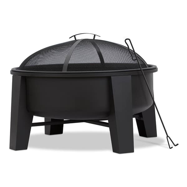 Real Flame Forsyth 35in. Round Steel Wood Burning Fire Pit
