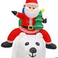 National Tree 6ft. White Inflatable Blow-Up Santa on Bear - image 3