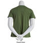 Juniors Features Short Sleeve Cotton Spandex Basic Crew Neck Tee - image 2