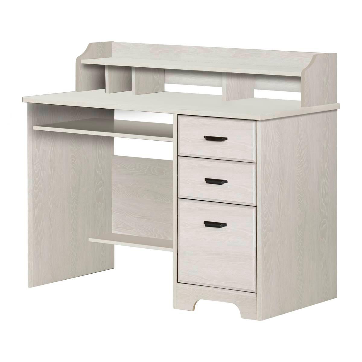 South Shore Versa Winter Oak Computer Desk With Hutch