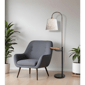 HomeRoots 65" Black And Brass Tray Table Floor Lamp With Off Whi - image 2