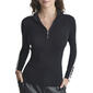 Womens DKNY Long Logo Sleeve Quarter Zip Sweater - image 1