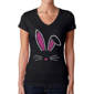 Womens LA Pop Art Bunny Ears Word Art V-Neck T-Shirt - image 1