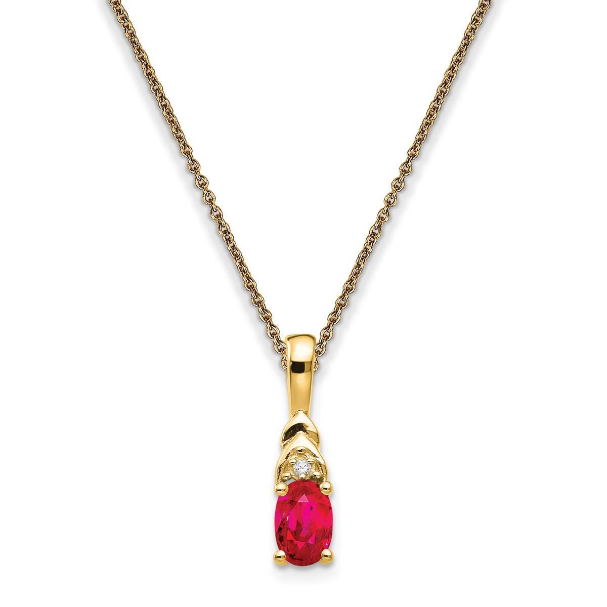 Gemstone Classics™ 14kt. Yellow Gold Oval Ruby Diamond...