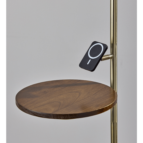 Adesso Joel Wireless Charging Floor Lamp with Metal Shade
