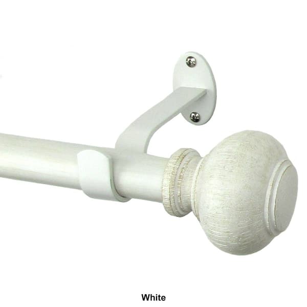 Rhinebeck Rustic Faux Wood Window Drapery Single Curtain Rod