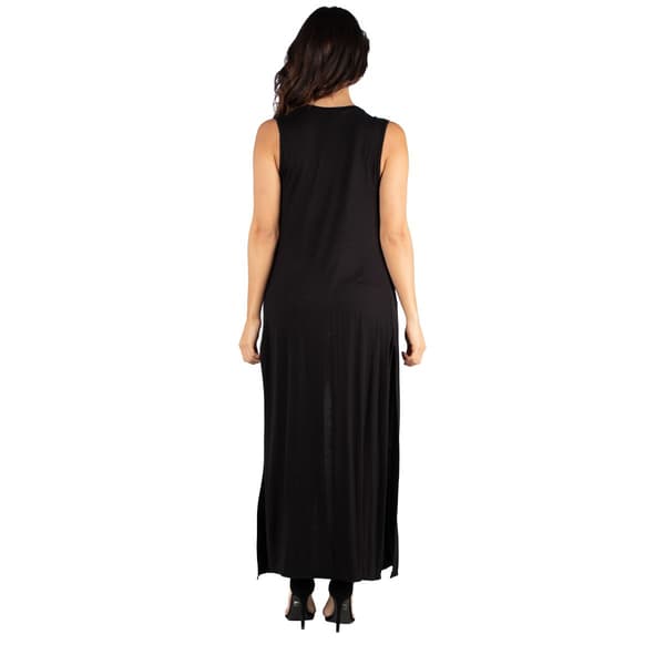 Womens 24/7 Comfort Apparel Single Button Maxi Length Cardigan