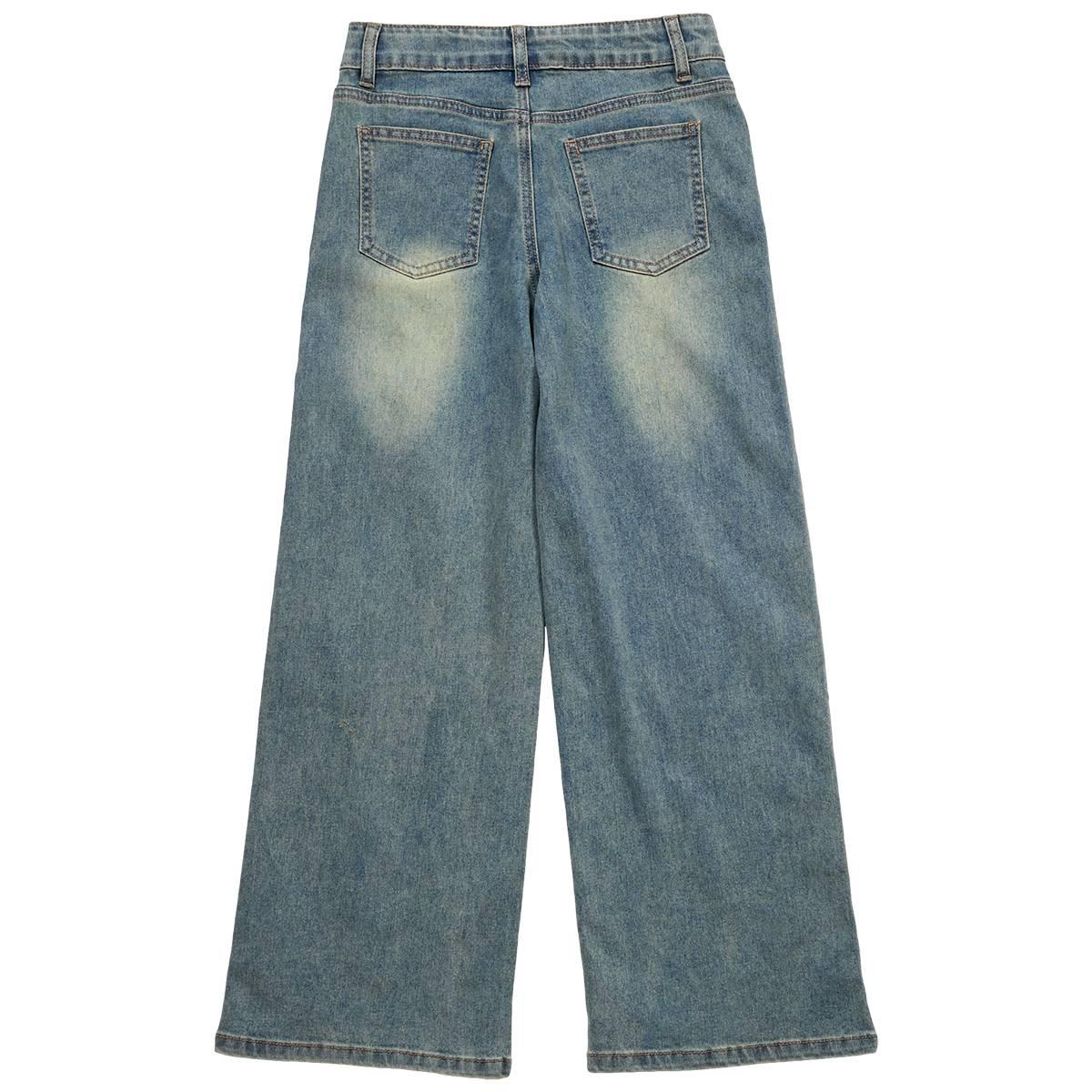 Girls (7-14) Em & Cass Embossed Smiley/Peace/Heart Wide Leg Jeans