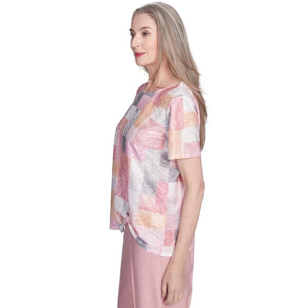 Petite Alfred Dunner Estate of Mind Color Block Crew Neck Tee