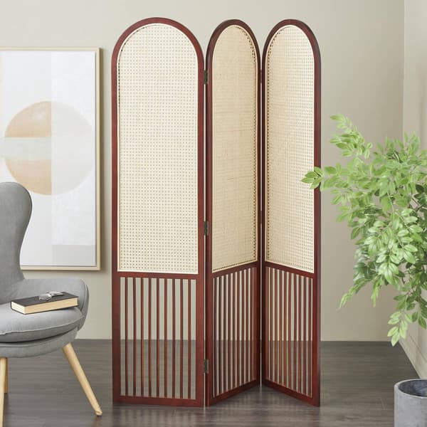 9th & Pike&#174; Farmhouse Dark Brown Wood Room Divider Screen