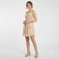 Juniors Wallflower Floral Chifffon Pleat Bodice Skater Dress - image 1