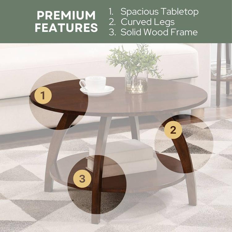Convenience Concepts Aldrin Coffee Table with Shelf