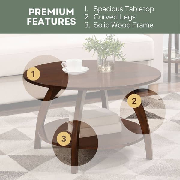Convenience Concepts Aldrin Coffee Table with Shelf