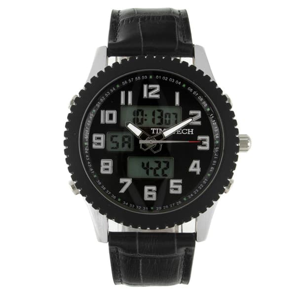 Mens TIMETECH Analog/Digital Metal Case Sport Watch - 2814BK - image 