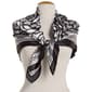 Womens Renshun 90cm Floral Silky Square Scarf - Black/White - image 1