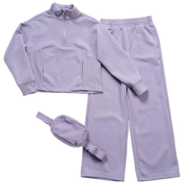 Girls (7-14) 90 Degree(R) by Reflex 1/4 Zip w/ Pants & Fanny Pack - image 