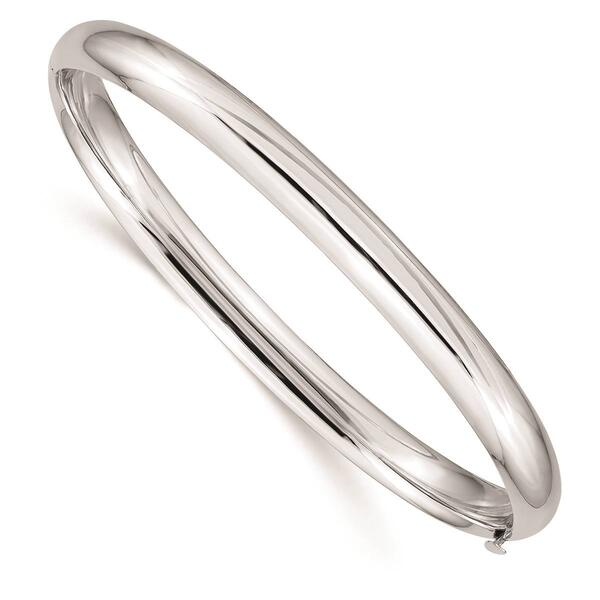 Gold Classics&#40;tm&#41;14kt. White Gold 6mm Hinged Bangle Bracelet - image 