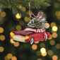 Northlight 5in Red Vintage Car with Christmas Tree Glass Ornament - image 2