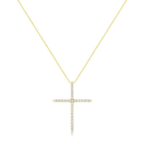 Haus of Brilliance 10kt. Gold Plated 3.0ct. Diamond Cross Pendant