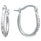 Sterling Silver & Clear Crystal Hoop Earrings - image 1
