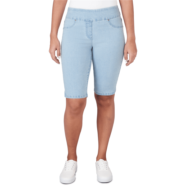 Plus Size Ruby Rd. Key Items Denim Extra Stretch Pull On Short - image 