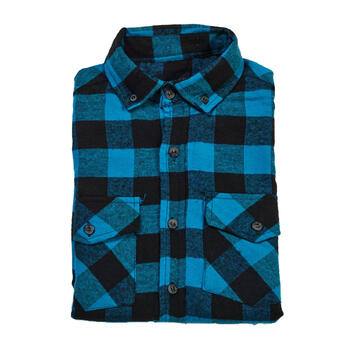 Young Mens Architect® Jean Co. Flannel Shirt - Teal/Black - Boscov's