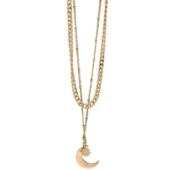 Ashley 2pc. Gold-tone Moon Pendant & Starburst Pendant Set - image 