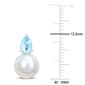 Gemstone Classics™ Freshwater Pearl & Blue Topaz Stud Earrings - image 2