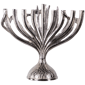 Northlight Textured Tree Branch Textured Metal Hanukkah Menorah - image 2