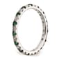 Pure Fire 14kt. White Gold Lab Created Emerald Eternity Band - image 4