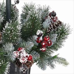 Puleo International 4ft. Pre-Lit Artificial Pine Lamp Post