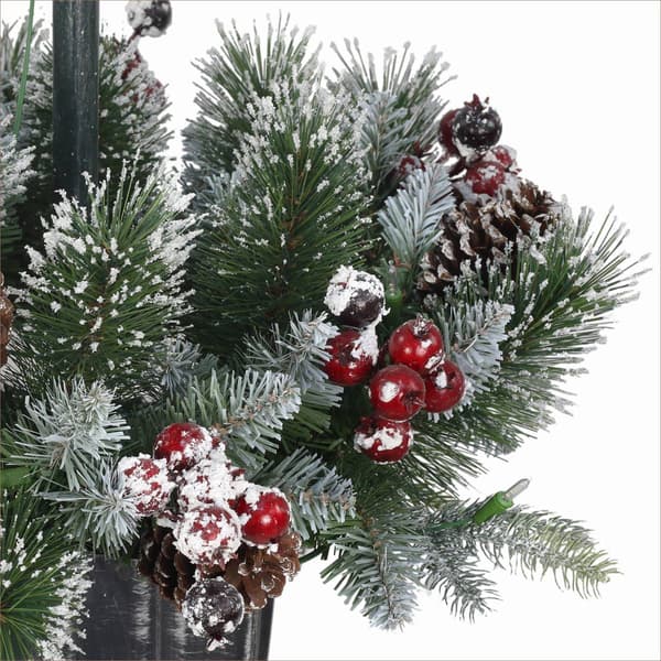 Puleo International 4ft. Pre-Lit Artificial Pine Lamp Post