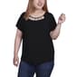 Plus Size NY Collection Cutouts and Hardware Short Sleeve Top - image 1