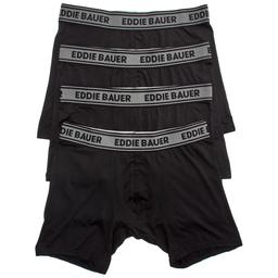 Mens Eddie Bauer(R) 4pk. Microfiber Boxer Briefs - Black