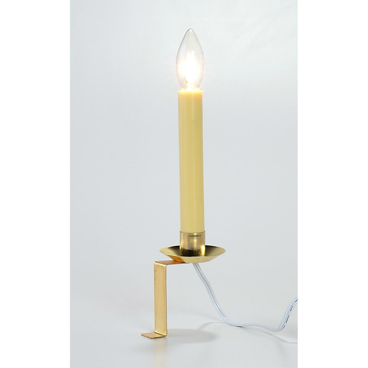 11in. Brass Electric Window Candle