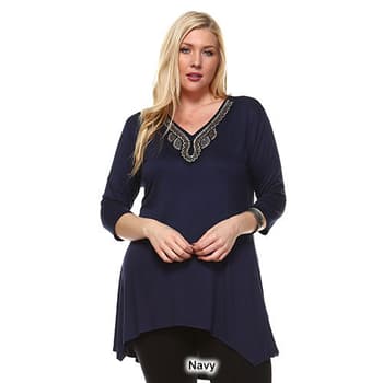 Plus Size White Mark Tonya Tunic Top - Boscov's