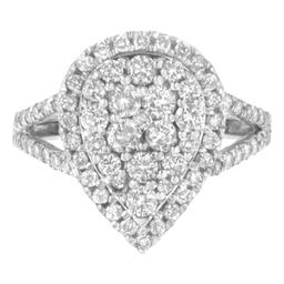 1 1/2 ct. Sterling Silver Diamond Cluster Ring