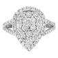 1 1/2 ct. Sterling Silver Diamond Cluster Ring - image 2
