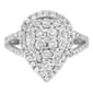 1 1/2 ct. Sterling Silver Diamond Cluster Ring - image 2