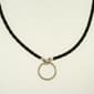 Wearable Art Black Braid with Silver Ring Necklace - image 1