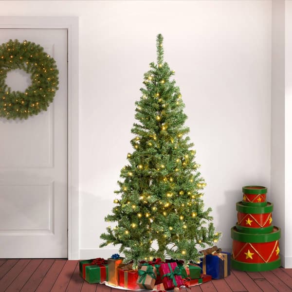 National Tree 6ft. Linden Spruce Wrapped Tree w/ 250 LED Lights