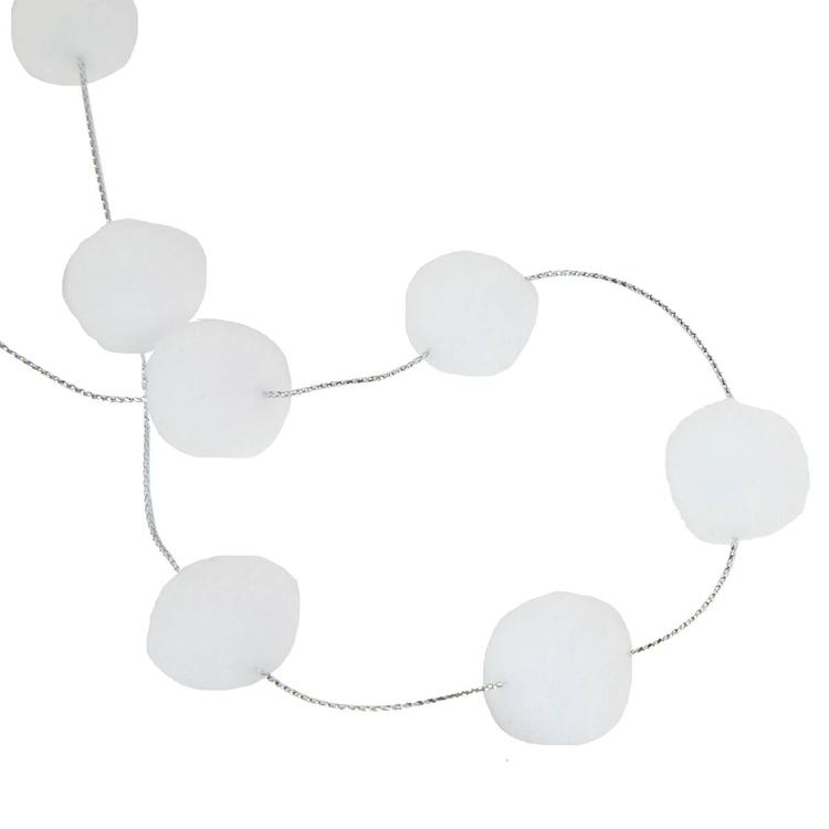 Northlight Seasonal 9ft. White Plush Snowball Christmas Garland