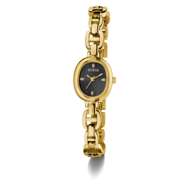 Womens Guess Gold-Tone Black Sunray Dial Watch - GW0982L2