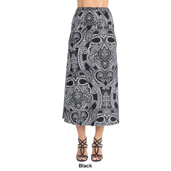 Womens 24/7 Comfort Apparel Paisley Print Maxi Skirt