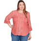 Plus Size Alfred Dunner El Paso Diamond Textured Spliced Bell Sl - image 1