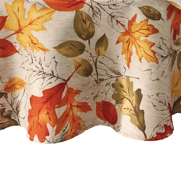 Threadmade Autumn Leaves Fall Printed Tablecloth