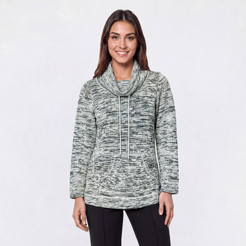 Petite Preswick & Moore(R) Space Dye Drawstring Sweater - image 