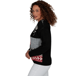 Petite Hearts of Palm Wrapped in Rubies Geometric Rose Sweater